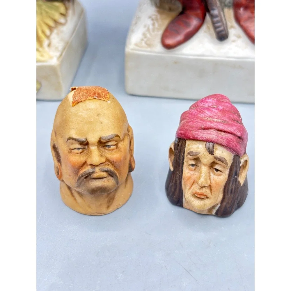 Vintage‎ McCormick Rum Pirate Decanter Set Ceramic Figurines West Indies EMPTY